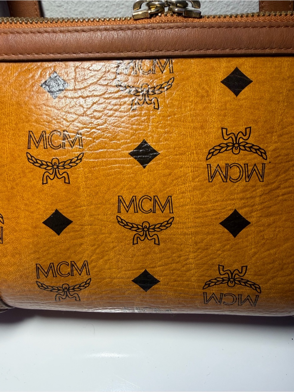 COA included - MCM Cognac Visetos Papillon Shoulder Bag with Black Monogram - Picture 16 of 16